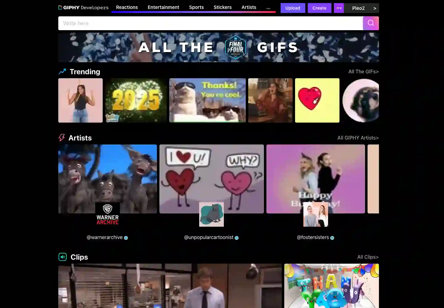 GIPHY clone project preview